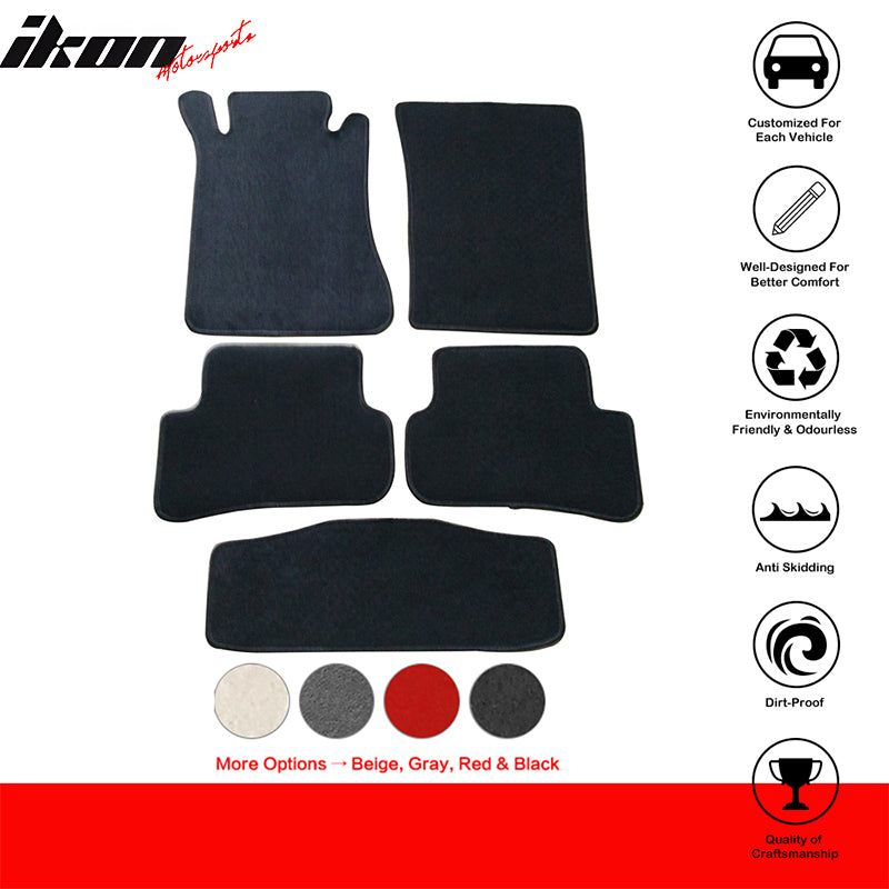 Car Floor Mat for 2001-2007 Benz W203 C-Class OEM Black Nylon 5PC