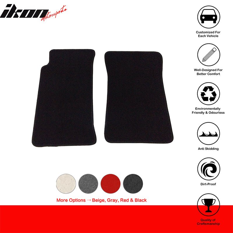 Floor Mat Compatible With 1990-1997 Mazda Miata MX5 2Dr, Factory Fitment Car Floor Mats Front & Rear Nylon by IKON MOTORSPORTS, 1991 1992 1993 1994 1995 1996