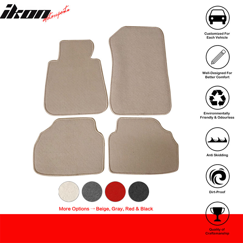 Car Floor Mat for 2006-2011 BMW E90 3 Series Beige Carpet 4PC Nylon