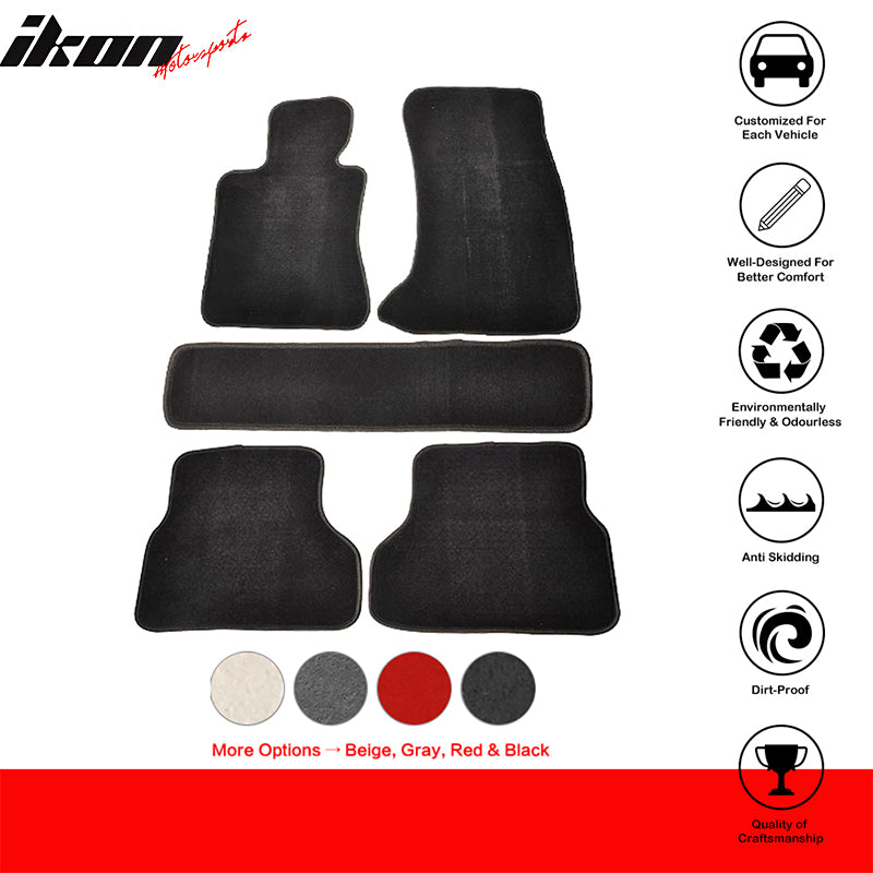 Floor Mat for BMW E60 5 Series 2004-2009 Black Carpet 5PC Nylon