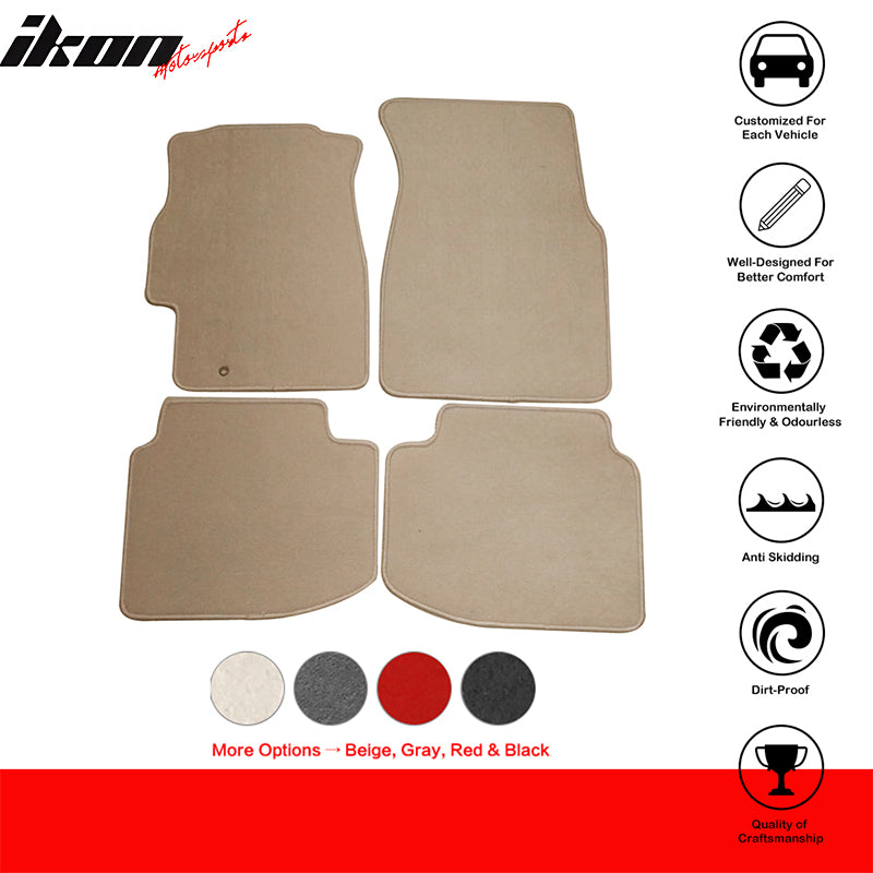 Car Floor Mat for 1996-2000 Honda Civic Beige Carpet 4PC Nylon