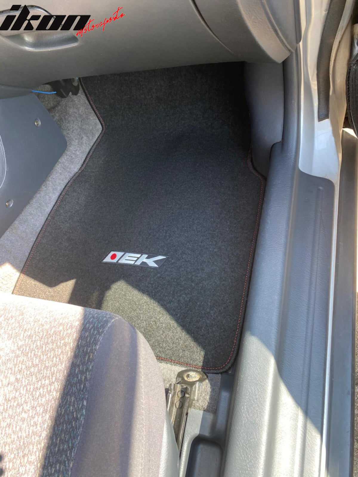 Fits 96-00 Honda Civic Floor Mats Liners Nylon Black w/ EK Logo Auto Carpet 4PC