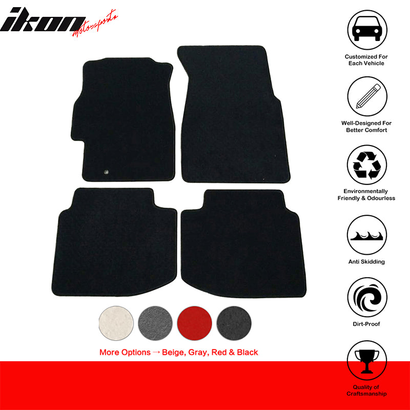 Car Floor Mat for 1996-2000 Honda Civic Black Carpet 4PC Nylon