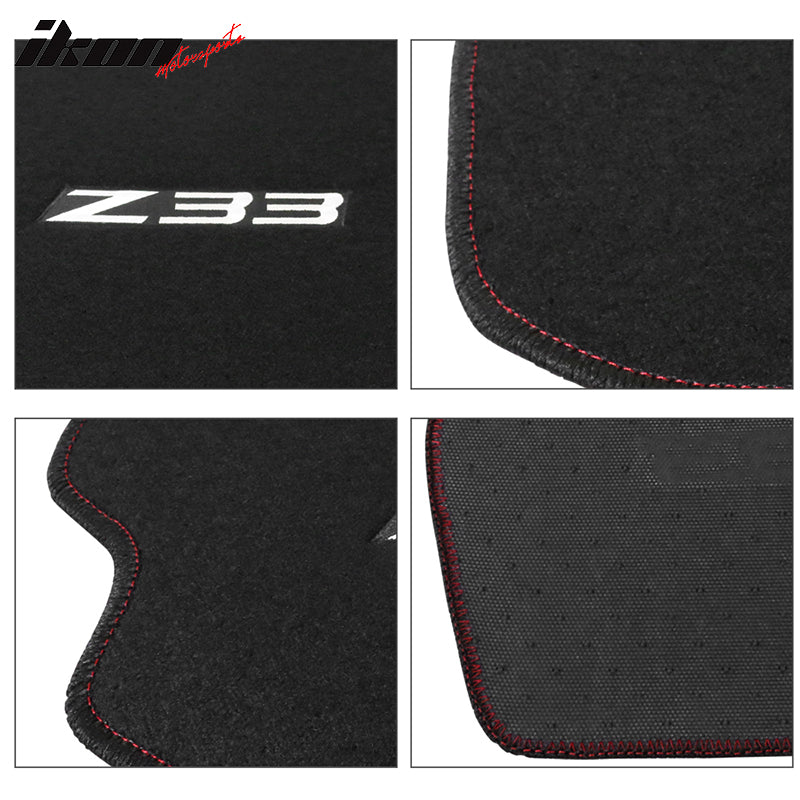 Fits 03-09 Nissan 350Z Floor Mats Liner Nylon Black w/ Z33 Logo Auto Carpets 2PC