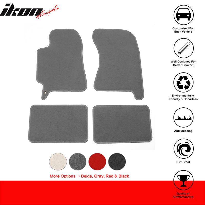 Floor Mats Compatible With 2002-2007 SUBARU IMPREZA WRX, Nylon Front Rear Carpet by IKON MOTORSPORTS, 2003 2004 2005 2006