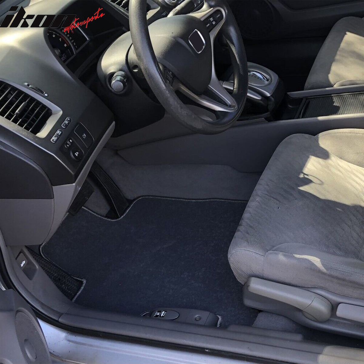 Fits 06-11 Honda Civic 8th Gray Nylon Floor Mats Liner 1st 2nd Row Carpets Guard