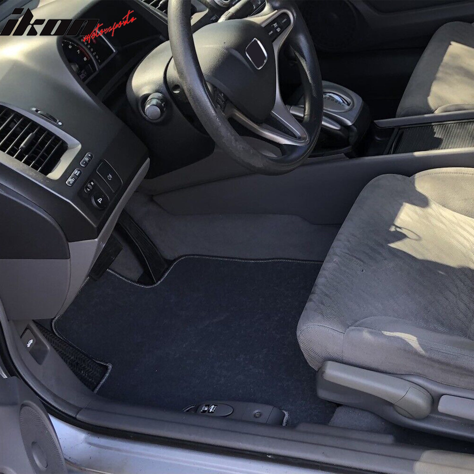 Fits 06-11 Honda Civic 8th Gray Nylon Floor Mats Liner 1st 2nd Row Carpets Guard
