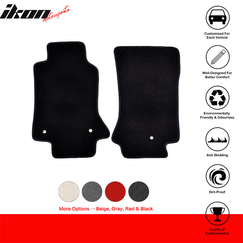 Car Floor Mat for 1997-2004 Chevy Corvette Black Carpet 2PC Nylon