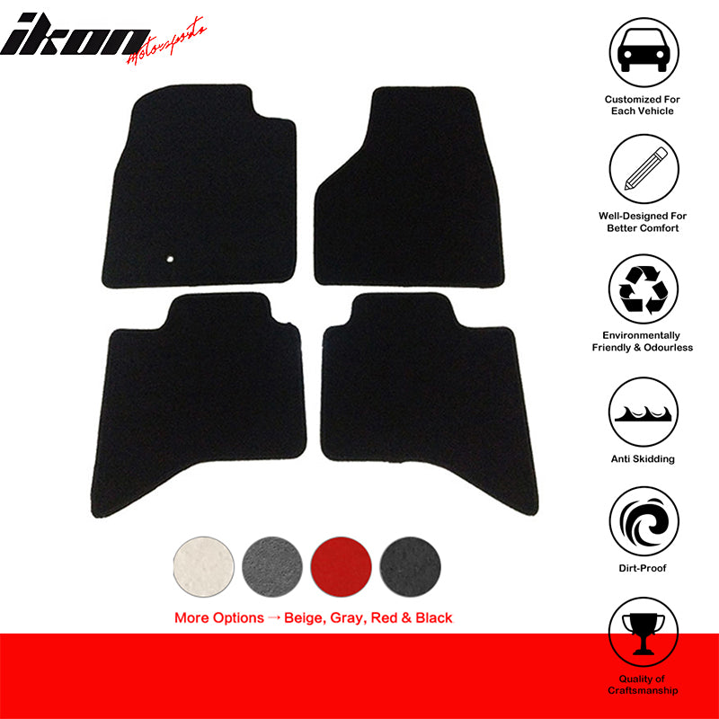 Car Floor Mat for 2009-2012 Dodge Ram Black Carpet 4PC Nylon