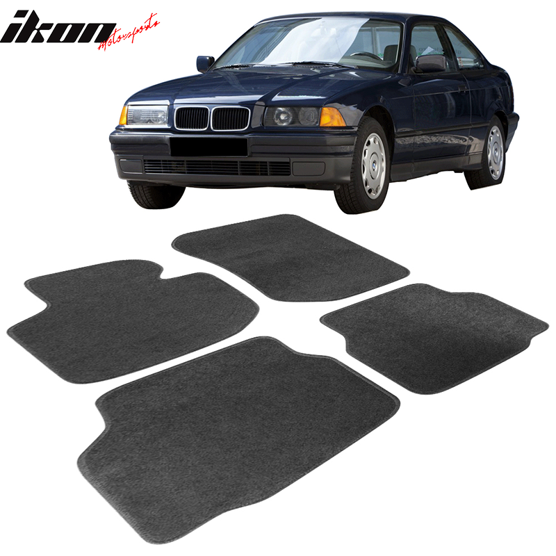 Car Floor Mat for 1992-1998 BMW E36 3 Series Black Carpet 4PC Nylon