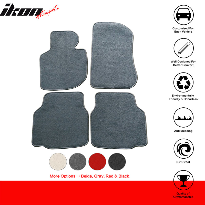 Car Floor Mat for 1992-1998 BMW E36 3 Series Gray Carpet 4PC Nylon