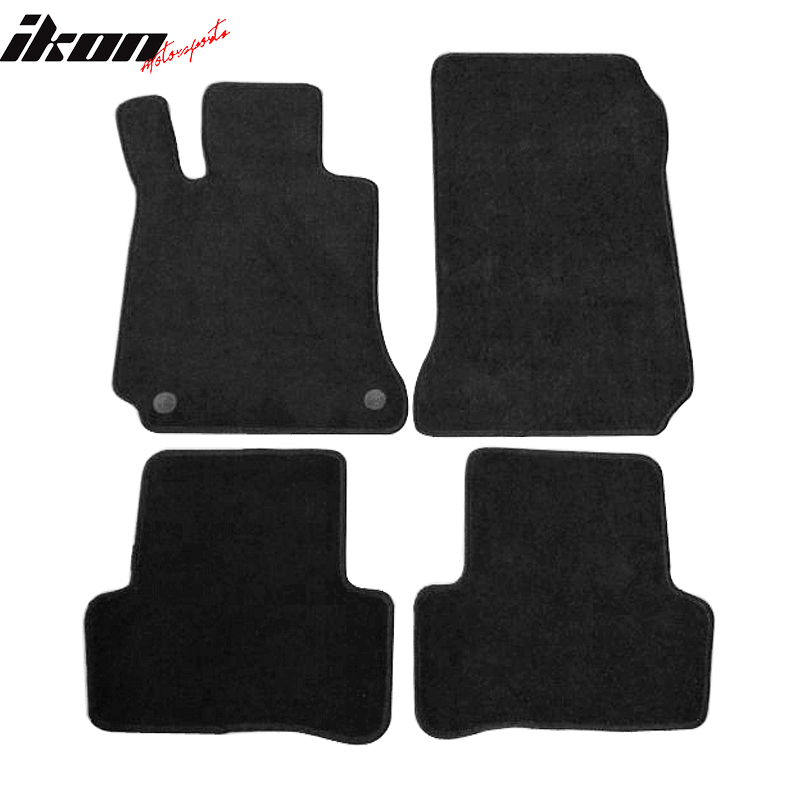 Floor Mats Compatible With 2008-2011 Benz W204, C-Class 4Dr Factory Fitment Car Floor Mats Front & Rear Nylon by IKON MOTORSPORTS, 2009 2010