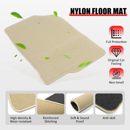 Fits 08-12 Honda Accord Floor Mats Carpet Front & Rear Beige 4PC - Nylon
