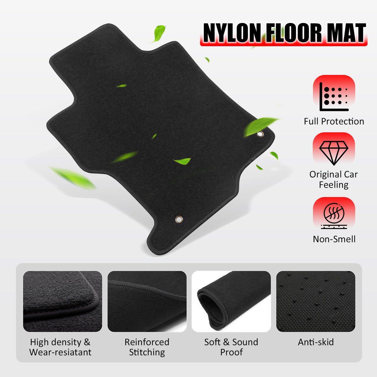 Fits 08-12 Accord 4Dr OE Factory Fitment Car Floor Mats Front Rear Nylon
