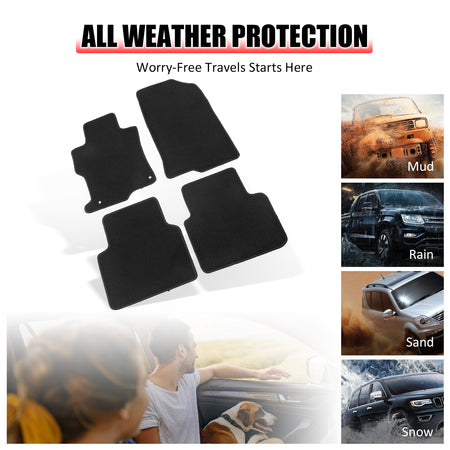 Fits 08-12 Accord 4Dr OE Factory Fitment Car Floor Mats Front Rear Nylon