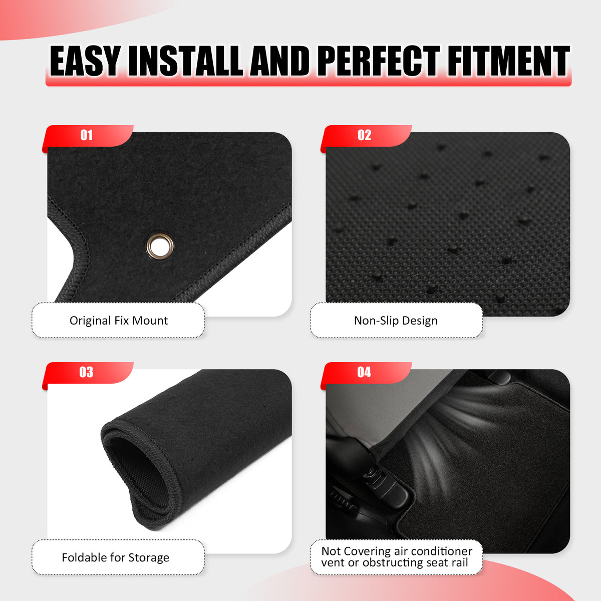 Fits 08-12 Accord 4Dr OE Factory Fitment Car Floor Mats Front Rear Nylon