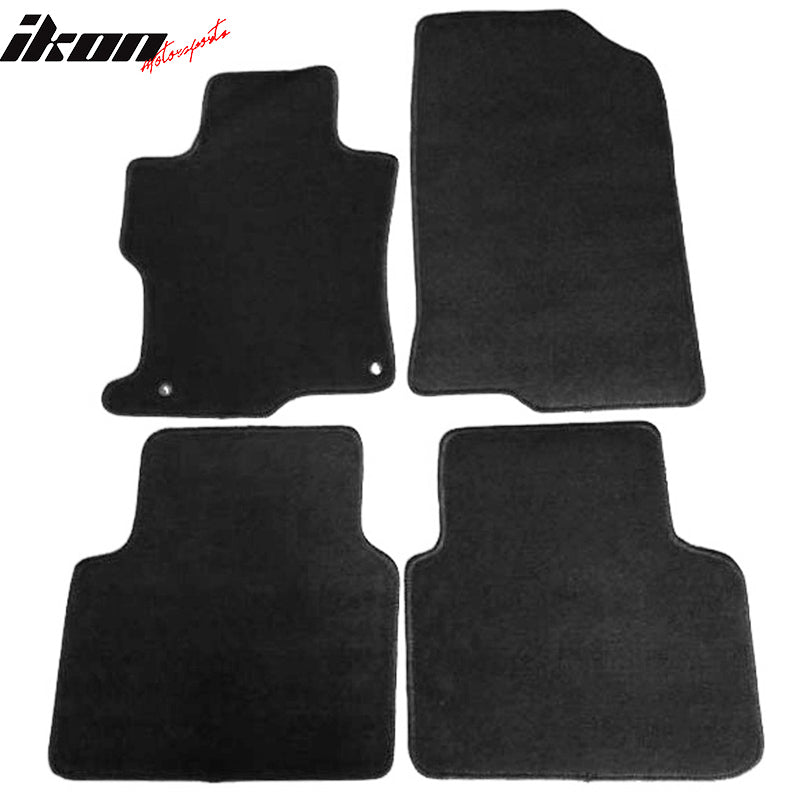 Fits 08-12 Honda Accord Floor Mats Nylon Black Non-Slip Auto Carpets 4PC Set