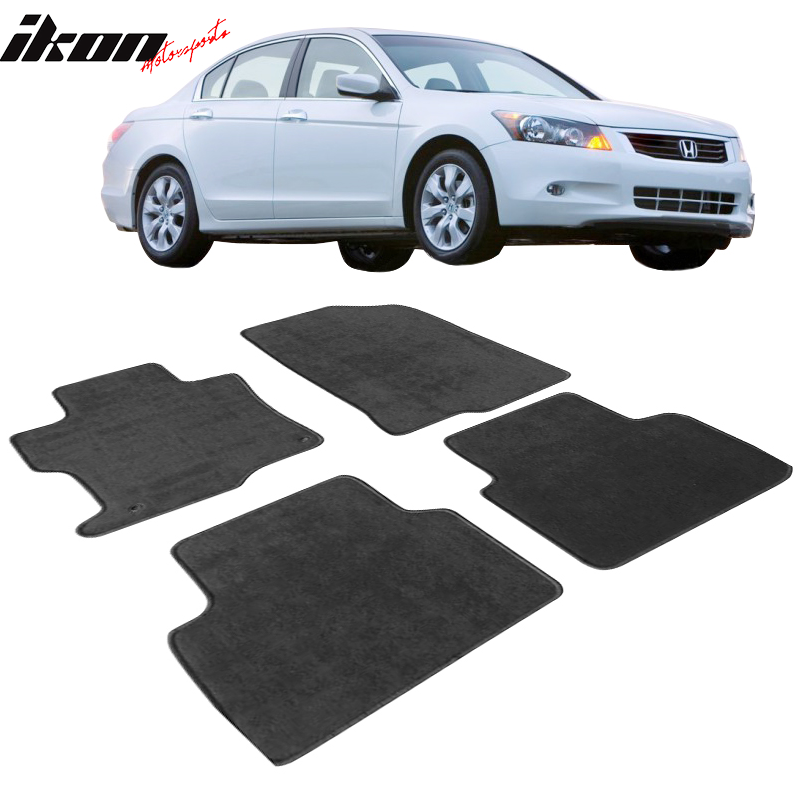 Car Floor Mat for 2008-2012 Honda Accord Gray Carpet 4PC Nylon
