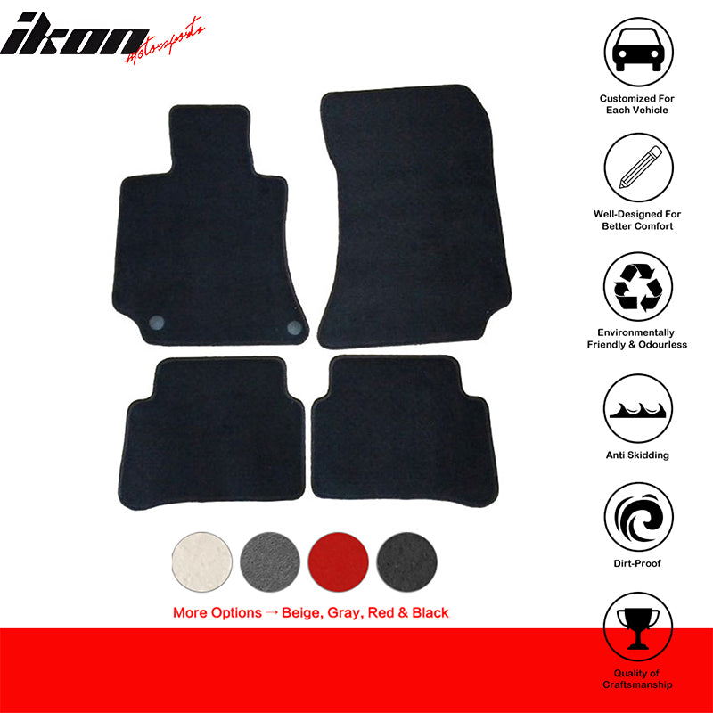 Car Floor Mat for 2010-16 Mercedes-Benz W212 E Class Black Carpet 4PC