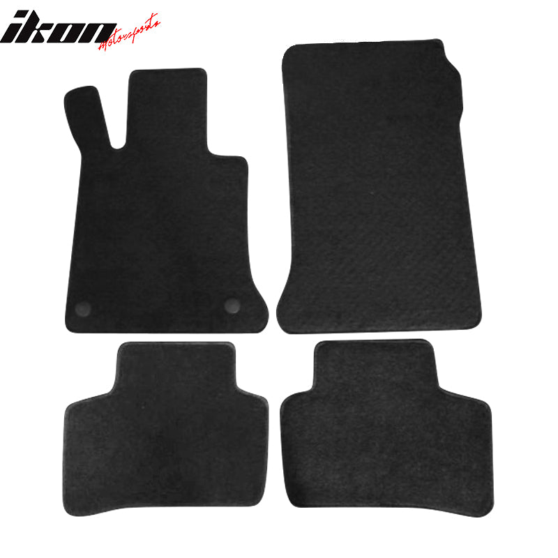Floor Mats Compatible With 2010-2015 Mercedes-Benz Glk-Class, Factory Fitment Floor Mats Front & Rear Nylon by IKON MOTORSPORTS, 2011 2012 2013 2014