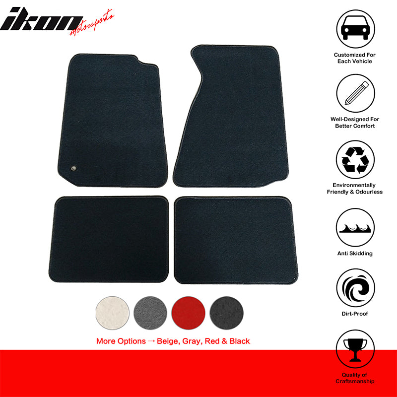 Car Floor Mat for 1994-1998 Ford Mustang Black Carpet 4PC Nylon