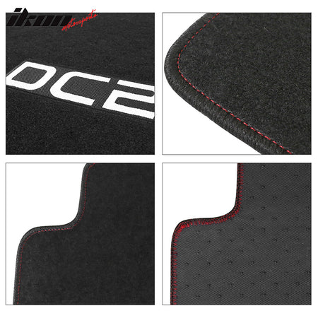Fits 94-01 Acura Integra DC2 Logo 5PCS Floor Mats Carpet Front Rear Nylon Black