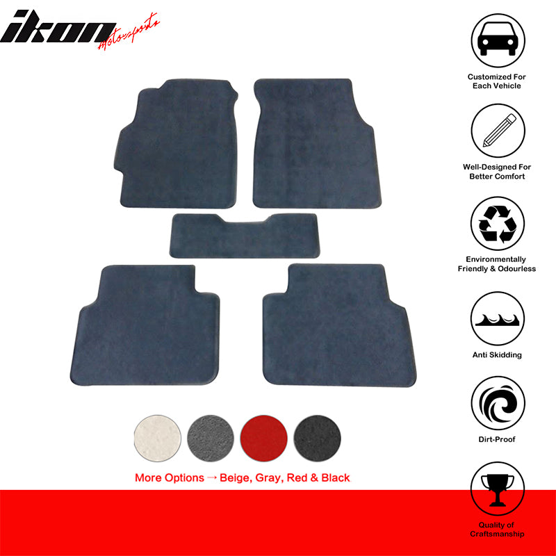 Car Floor Mat for 1994-2001 Acura Integra Gray Carpet 5PC Nylon