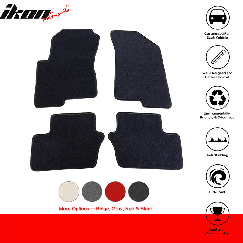 Car Floor Mat for 2007-2012 Dodge Caliber Black Carpet 4PC Nylon