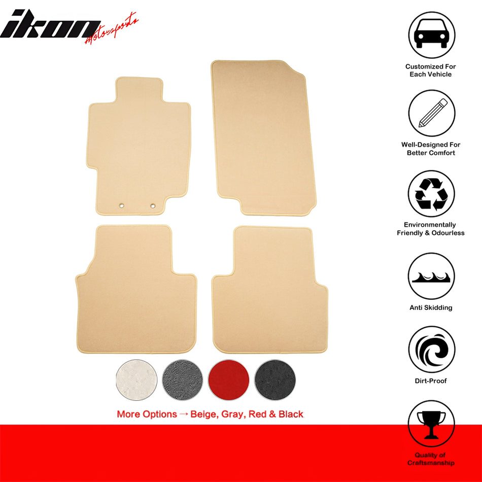 Car Floor Mat for 2004-2008 Acura TL Beige Carpet 4PC Nylon
