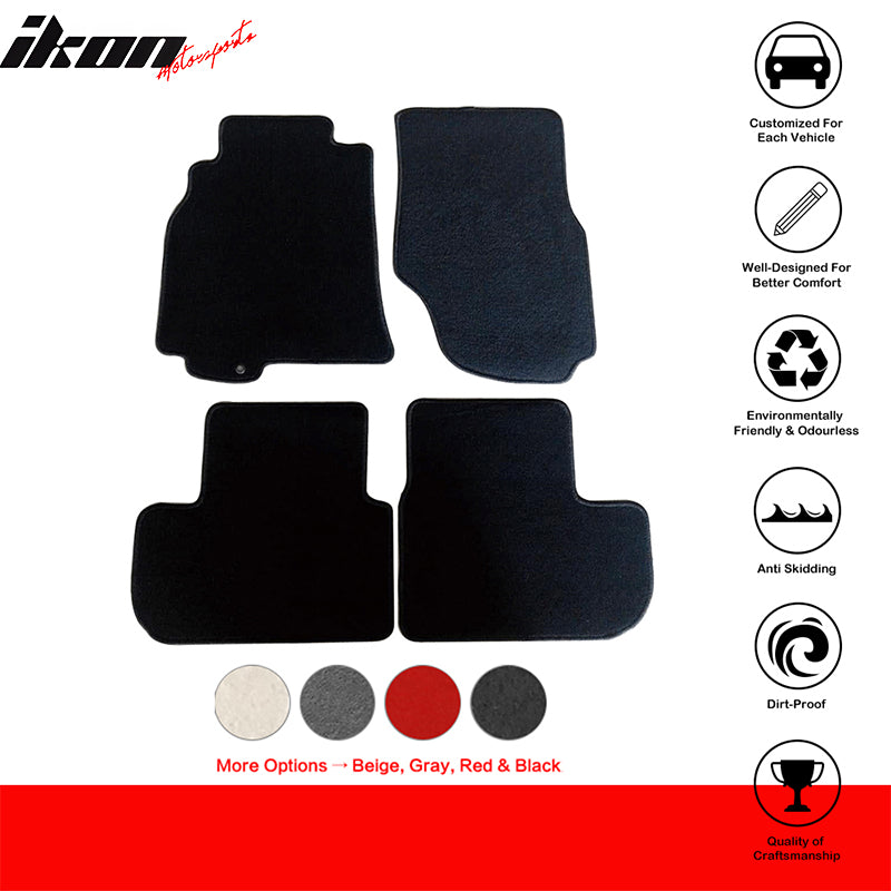 Car Floor Mat for 2003-2007 Infiniti G35 2-Door Black Carpet 4PC Nylon