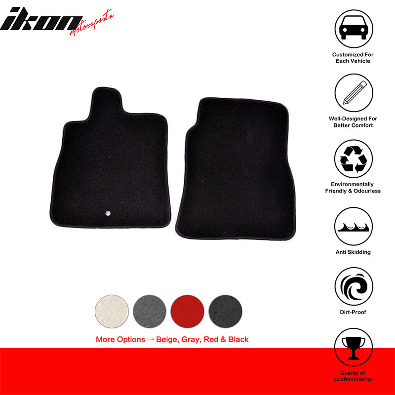 Car Floor Mat for 2006-2012 Mitsubishi Eclipse Black Carpet 2PC Nylon