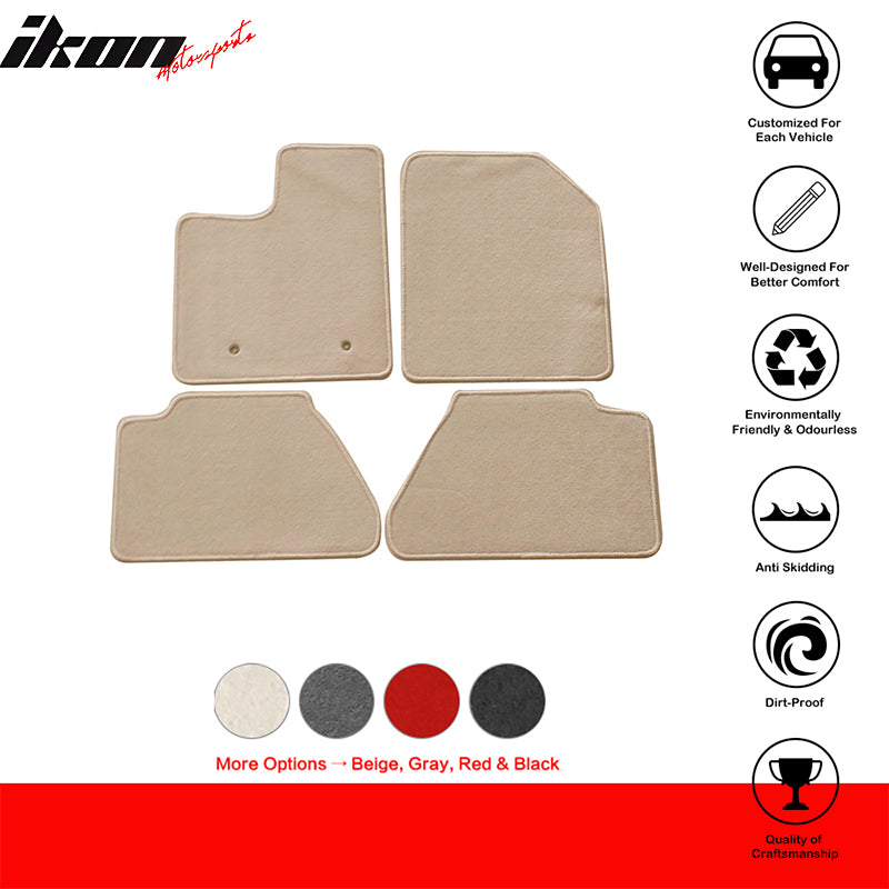 Car Floor Mat for 2007-2013 Ford Edge Beige Carpet 4PC Nylon