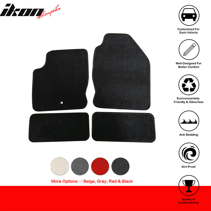 Car Floor Mat for 2000-2007 Ford Focus Black Carpet 4PC Nylon