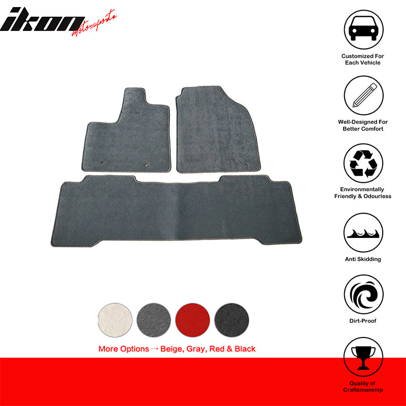 Car Floor Mat for 2001-2006 Acura MDX Gray Carpet 3PC Nylon