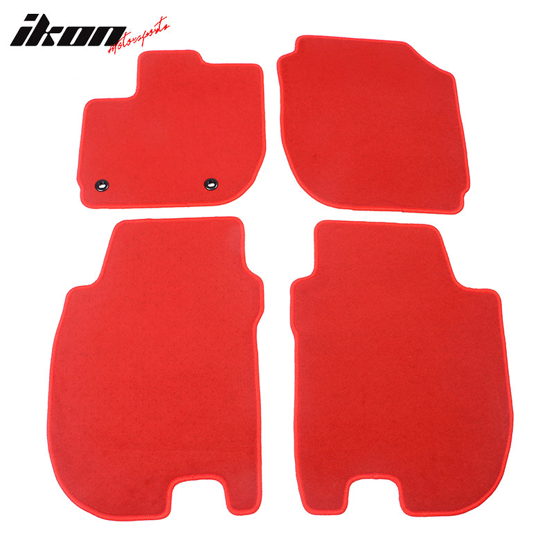 Floor Mat Compatible With 2015-2018 Honda Fit, Factory Fitment Floor Mats Carpet Front & Rear 4PC Nylon by IKON MOTORSPORTS, 2016 2017