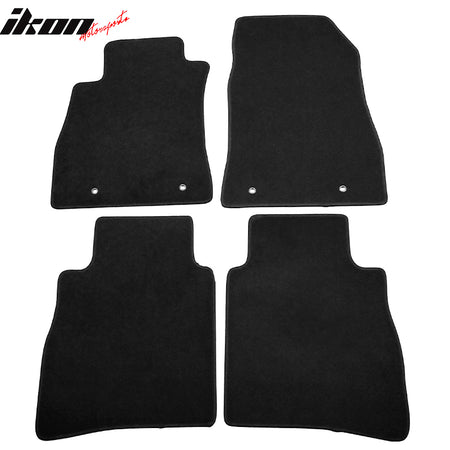 Floor Mats Compatible With 2013-2019 Nissan Sentra, Factory Fitment Floor Mats Carpet Front & Rear Black 4PC Nylon by IKON MOTORSPORTS, 2014 2015 2016 2017
