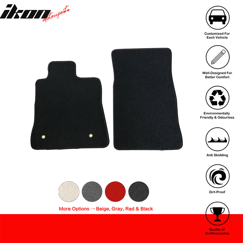 Car Floor Mat for 2016-2024 Chevy Camaro Black Carpet 2PC Nylon