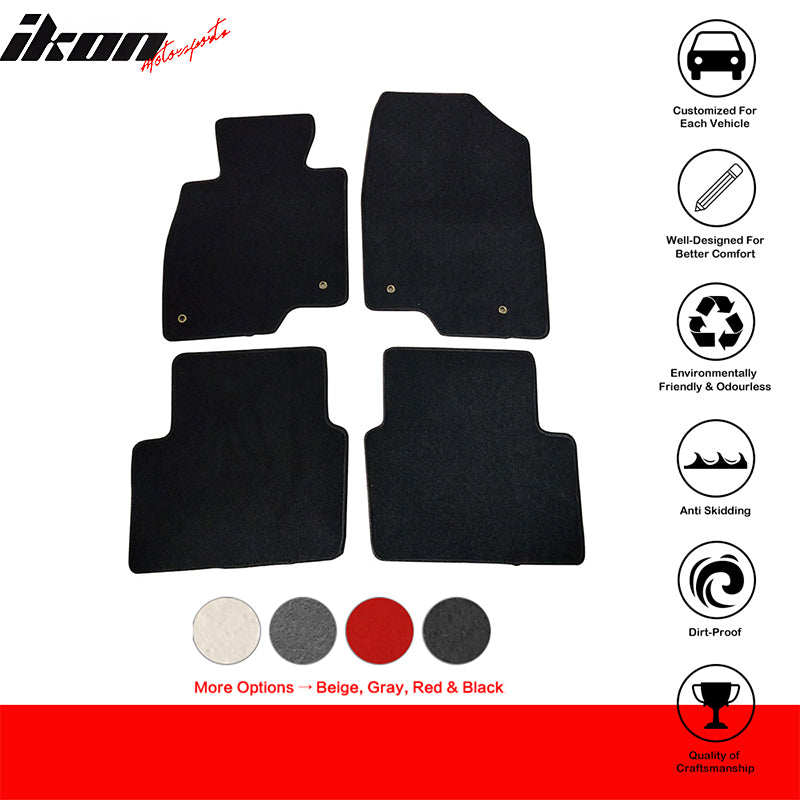 Car Floor Mat for 2014-2018 Mazda 3 Black Carpet 4PC Nylon