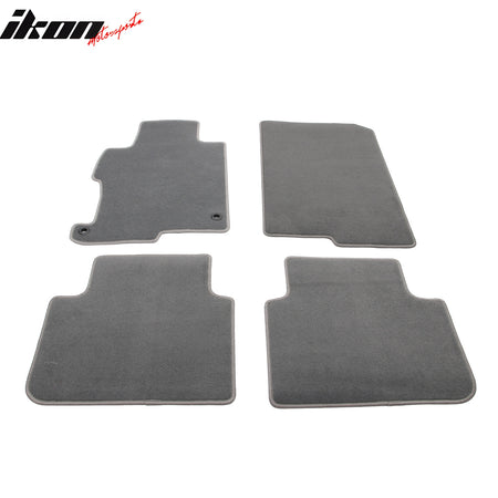 Fits 13-17 Honda Accord Sedan Floor Mats Liner Front Rear Nylon Grey Carpets 4PC