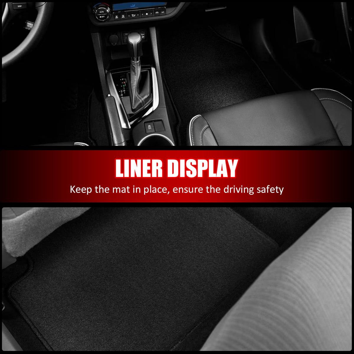 Fits 12-17 Toyota Camry Floor Mats Nylon Black Non-Slip Auto Carpets 4Pcs Set
