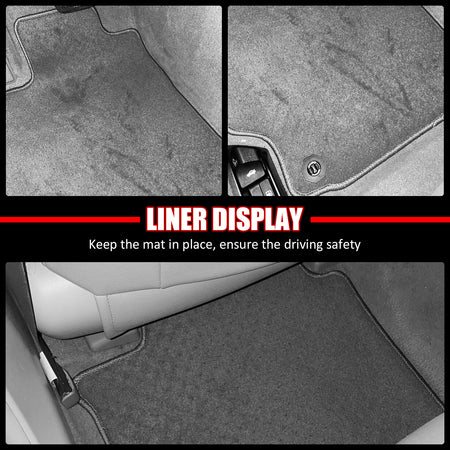 Fits 12-17 Toyota Camry Floor Mats Nylon Grey Non-Slip Auto Carpets 4Pcs Set
