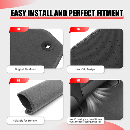Fits 12-17 Toyota Camry Floor Mats Nylon Grey Non-Slip Auto Carpets 4Pcs Set