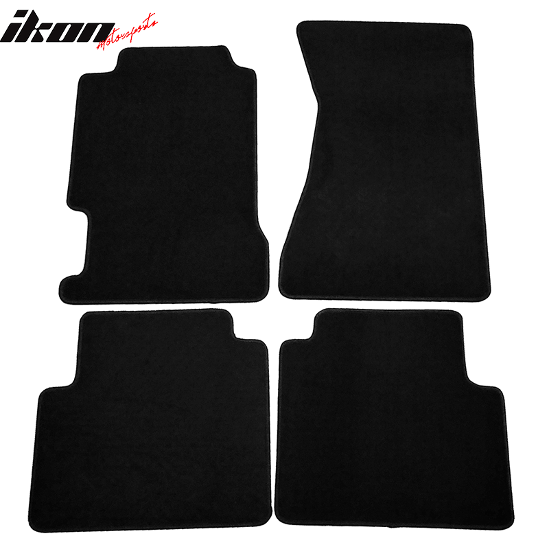 IKON MOTORSPORTS, Floor Mats Compatible With 1996-1998 Acura TL, Black Nylon Front Rear 4PC Flooring Protection Interior Carpets