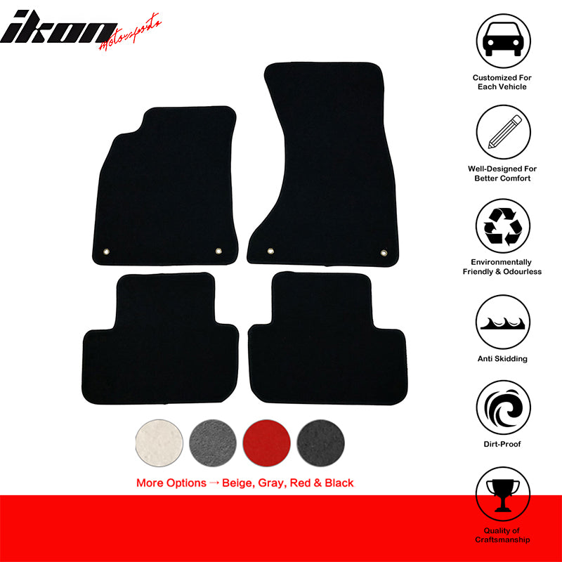 Car Floor Mat for 2009-2016 Audi A4 S4 Black Front Rear  Nylon 4 PCS