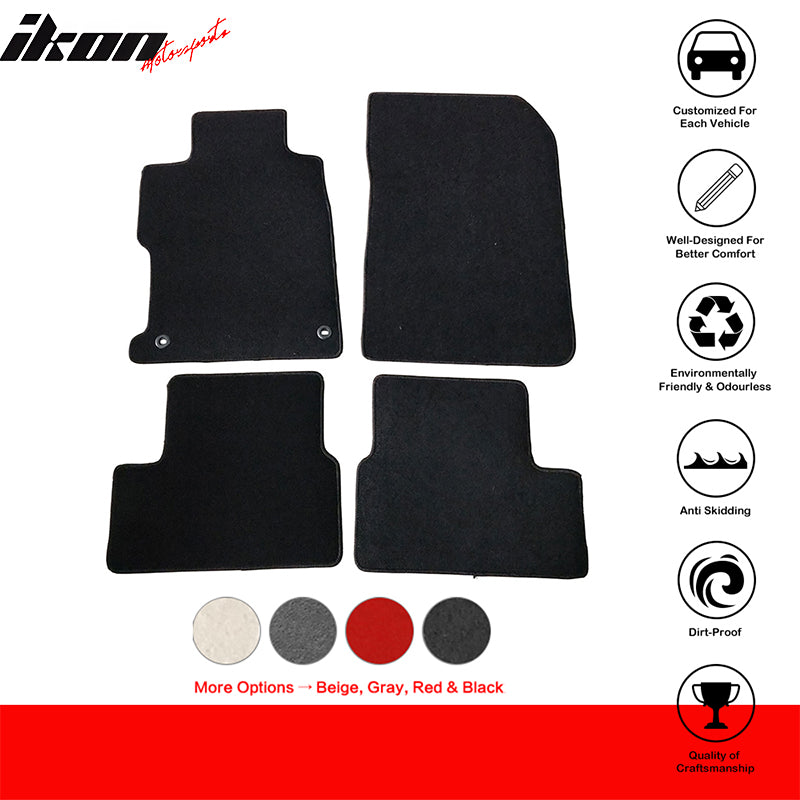 IKON MOTORSPORTS, Floor Mat Compatible With 2012-2013 Honda Civic 2-Door Coupe, Factory Fitment Nylon Front & Rear Car Floor Mats Liner Carpets Replacement 4PCS