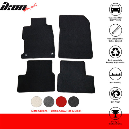 IKON MOTORSPORTS, Floor Mat Compatible With 2012-2013 Honda Civic 2-Door Coupe, Factory Fitment Nylon Front & Rear Car Floor Mats Liner Carpets Replacement 4PCS