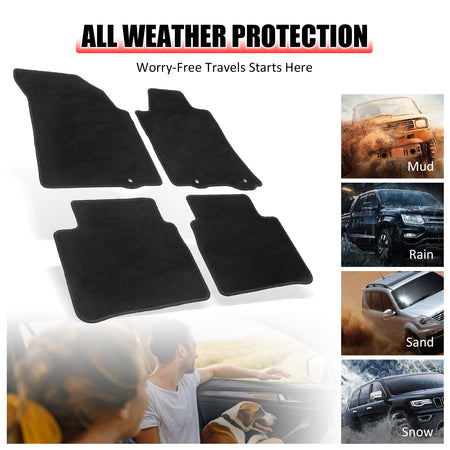 Fits 13-18 Nissan Altima OE Style 4PCS Floor Mats Non-Slip Carpets Nylon Black
