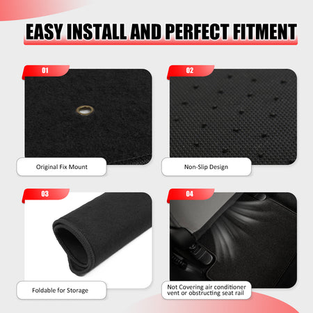 Fits 08-16 Chevrolet Cruze Floor Mats Nylon Black Non-Slip Auto Carpets 4PC Set