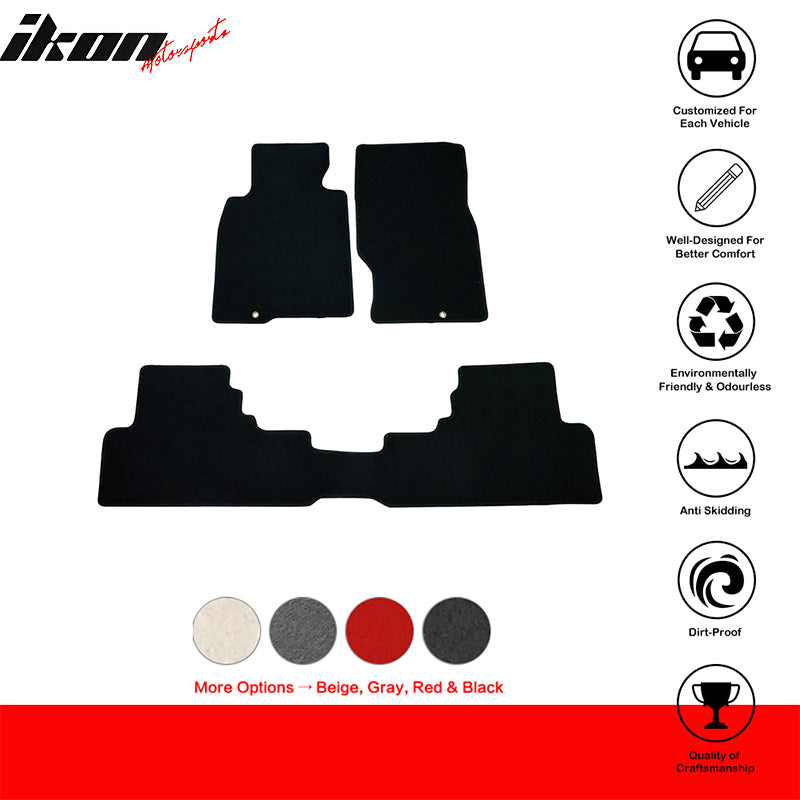 Car Floor Mat for 2008-2013 Infiniti G37 Coupe Black Nylon 3PC