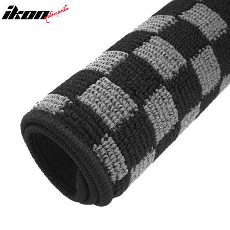 05-10 E60 5 Series 4PCS Floor Mats Carpets Checkered Black Gray Plaid FOR: (BMW)